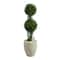 3.5ft. Boxwood Double Ball Topiary Artificial Tree in Sand Colored Planter